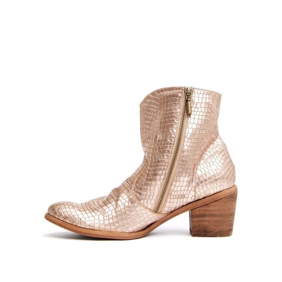 Free People x Marco Delli Evelina Metallic Embroidered Leather Ankle Boots - Picture 13 of 16
